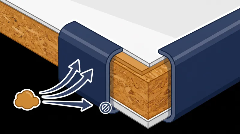 The longevity of an engineered desk relies entirely on the integrity of its edge banding to prevent moisture intrusion.