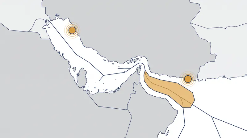 Locations of the three Iranian oil tankers struck by U.S. forces on September 5.
