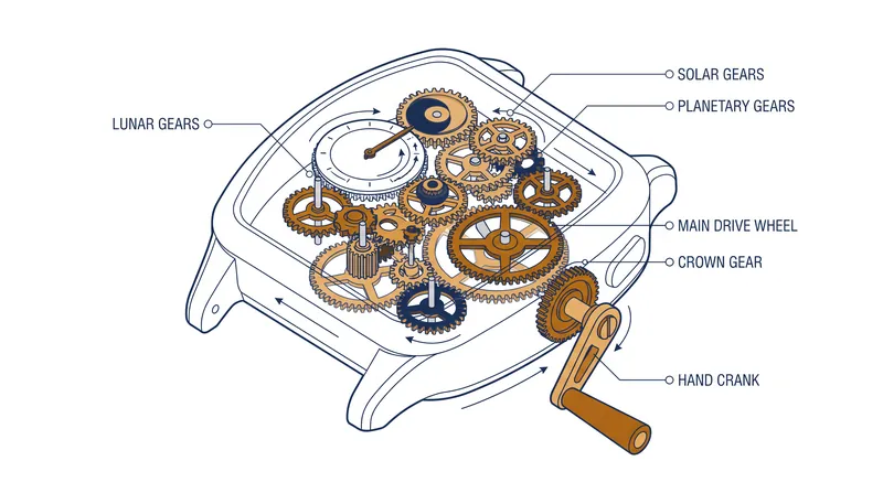 The mechanism relied on at least 37 precision-cut bronze gears to drive its astronomical pointers.