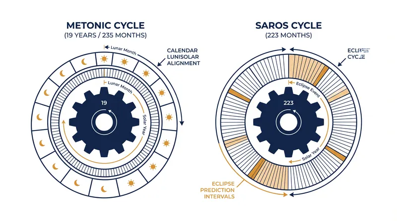 The rear dials calculated the 19-year Metonic calendar cycle and the 223-month Saros eclipse cycle.