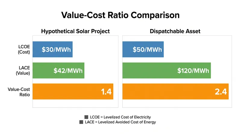 A project is only economically viable when its Levelized Avoided Cost of Energy (LACE) exceeds its Levelized Cost of Energy (LCOE).