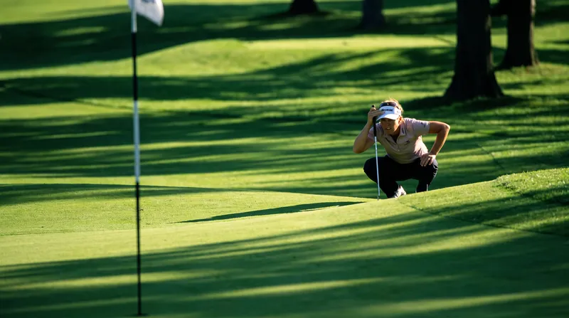 Precision on the greens is critical at Crans-Montana, where the rough is thicker than in previous years.