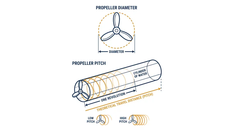 Pitch represents the theoretical forward travel of one complete revolution.