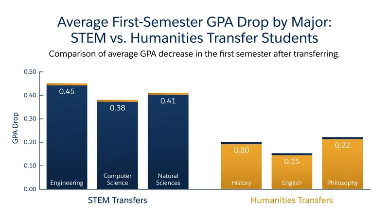 STEM students often face a steeper and more permanent GPA penalty due to sequential curriculum gaps.