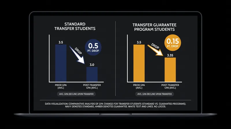 Structured guarantee programs significantly mitigate the initial academic decline.