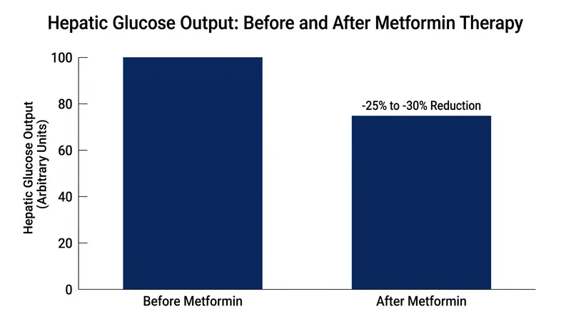 Metformin significantly reduces the liver's inappropriate production of new glucose.