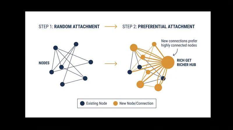 The Barabási-Albert model relies on preferential attachment, where new nodes strictly favor existing hubs.