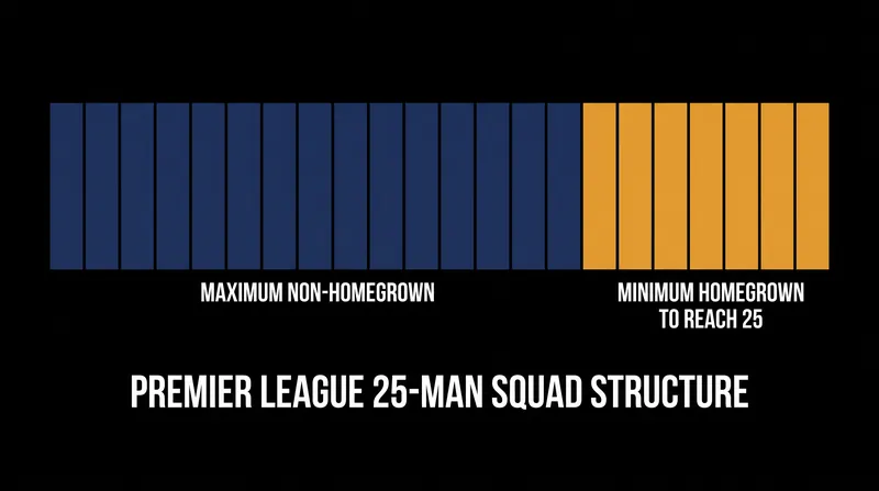 The 17-player ceiling on non-homegrown talent dictates the arithmetic of a full Premier League squad.