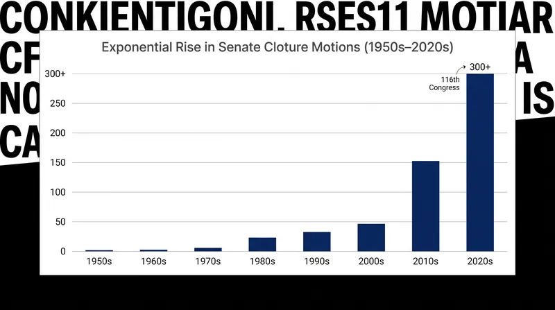 The frequency of cloture motions filed has surged from single digits in the mid-20th century to hundreds per term today.