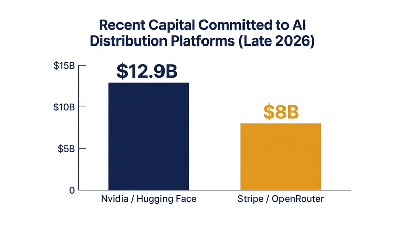 Tech conglomerates have committed roughly $21 billion to acquire AI distribution platforms in a single month.