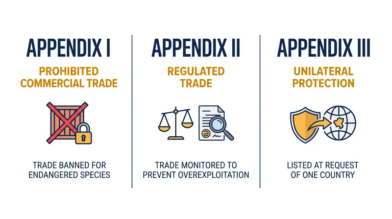 The three-tier appendix system dictates the level of protection and permitting required for nearly 40,000 species.