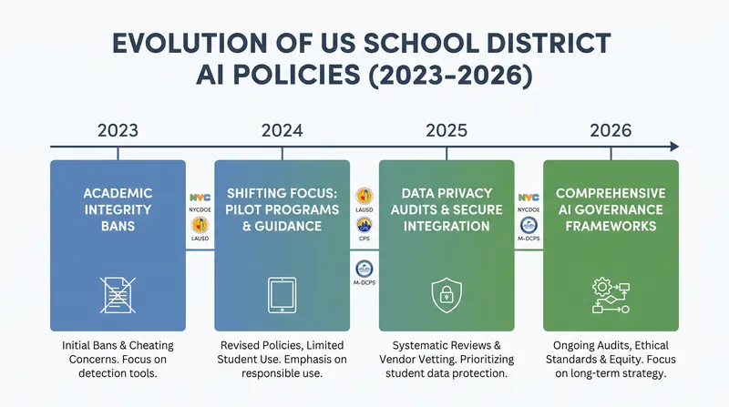 Districts are increasingly pausing AI access to negotiate enterprise-grade data privacy contracts.