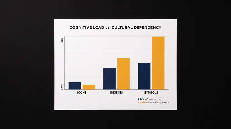 Symbols require the highest cognitive investment to learn, but offer the greatest flexibility for abstract concepts.