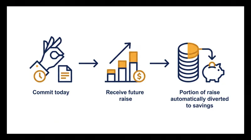The 'Save More Tomorrow' program bypasses present-bias by linking savings increases to future pay raises.
