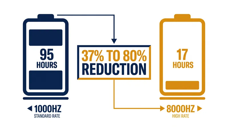 The severe impact of 8000Hz polling on wireless peripheral battery life.