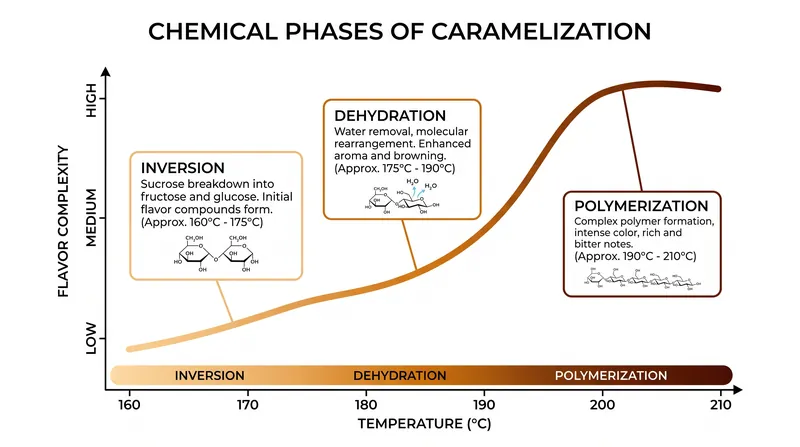 The thermal thresholds of sucrose degradation.