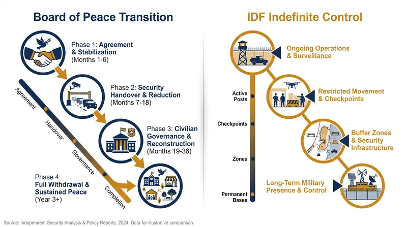 The two competing models for Gaza's post-ceasefire security.