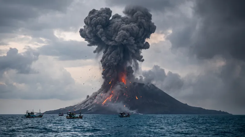 Mount Anak Krakatau sent an ash plume 15,000 meters into the atmosphere, triggering widespread airspace closures.