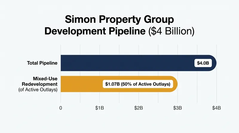 Mixed-use projects now account for half of Simon Property Group's active construction outlays.