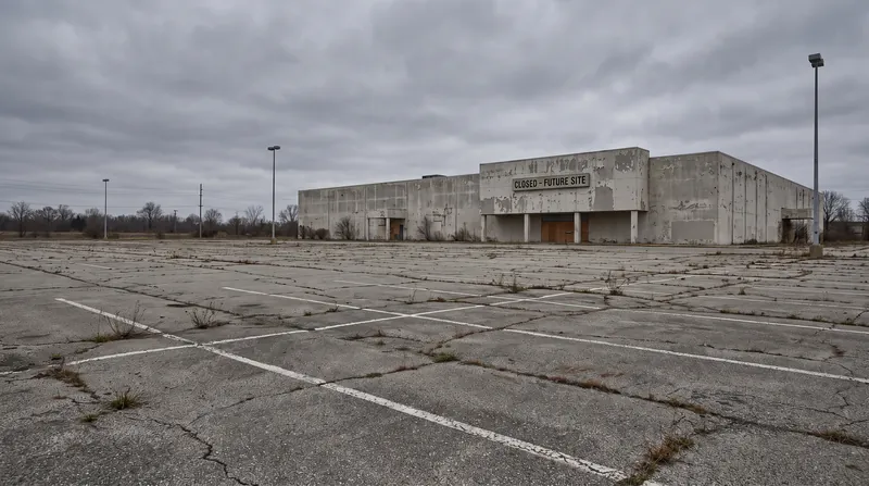 Excess surface parking and vacant anchor boxes provide the raw acreage for new residential development.