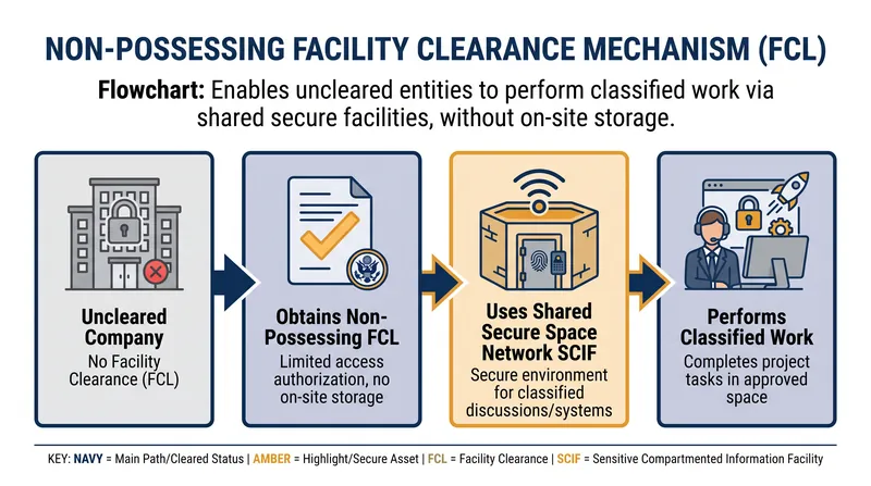 How the Secure Space Network utilizes existing NISPOM regulations to bypass corporate infrastructure costs.