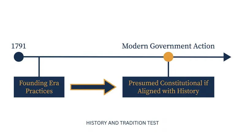 The modern 'history and tradition' framework evaluates 21st-century policies against 18th-century practices.