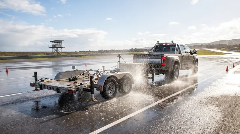 Traction grades are determined by measuring straight-line braking force on wet asphalt and concrete.