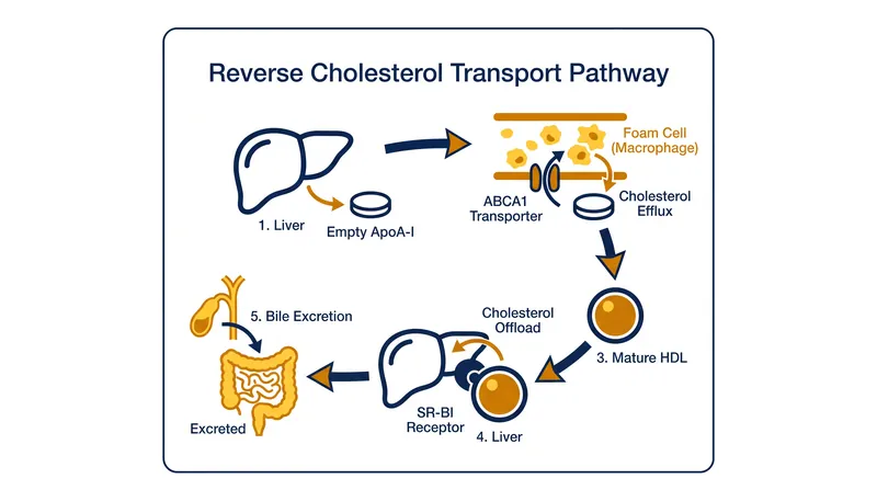 The reverse cholesterol transport pathway is the mechanism by which HDL clears excess cholesterol from peripheral tissues.