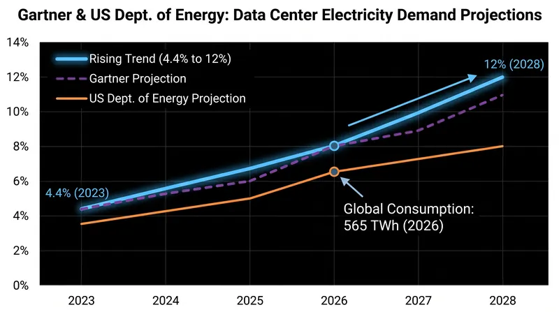 Data centers are projected to consume up to 12% of total US electricity by 2028.