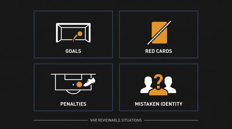The IFAB protocol restricts VAR interventions to four specific match-changing situations.