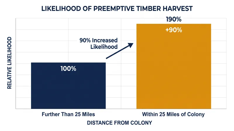 Landowners facing potential ESA regulation are significantly more likely to harvest timber prematurely to destroy potential habitat.