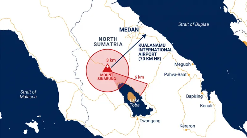 Authorities expanded the strict exclusion zone to a six-kilometer radius in the volcano's south-southeast sector.