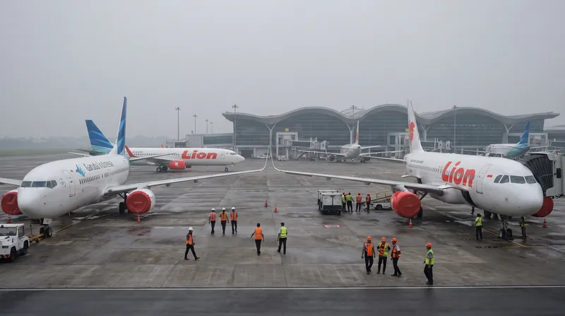 Kualanamu International Airport temporarily suspended runway operations to protect aircraft engines from abrasive silica particles.