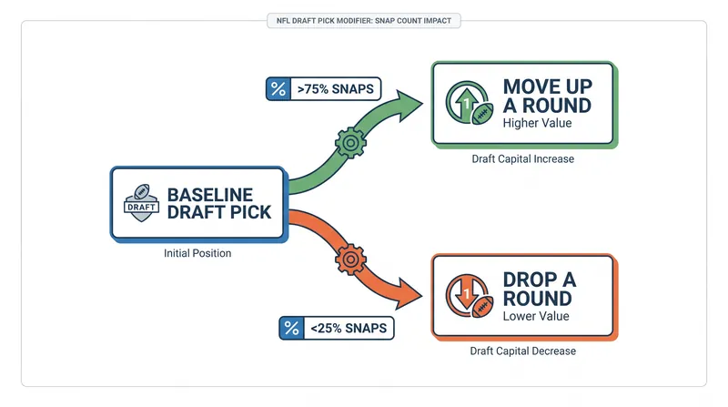 Playing time on a new team can elevate or depress a departing player's compensatory value.