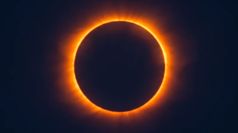 An annular eclipse, or 'ring of fire', is visible when an observer is standing within the Moon's antumbra.