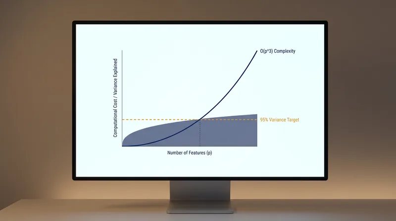 The computational cost of extracting principal components scales exponentially with the number of features.