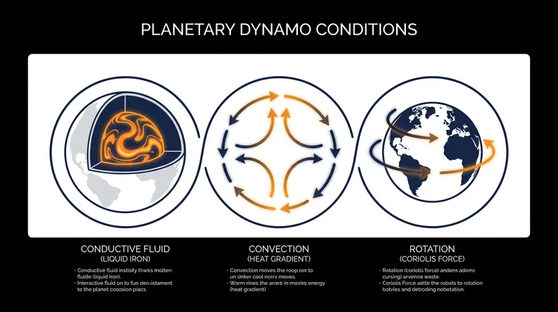 The three non-negotiable requirements for a self-sustaining planetary dynamo.
