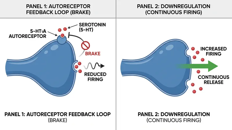How the brain's built-in braking system initially resists antidepressant medication before eventually adapting.