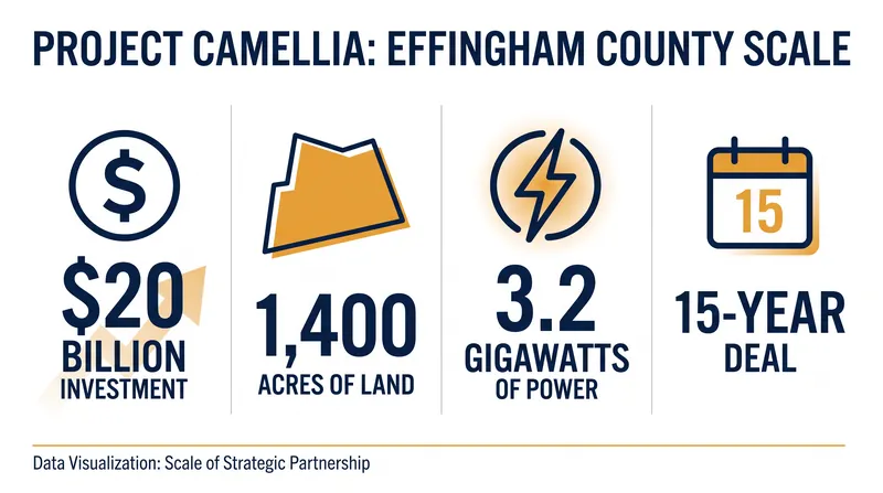 Project Camellia represents a massive infrastructural footprint, requiring up to 3.2 gigawatts of electricity.