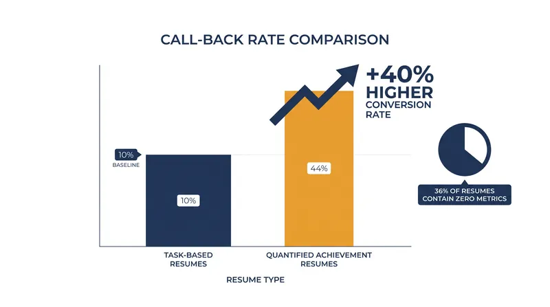 Resumes that replace generic duties with quantified achievements generate a 40 percent higher call-back rate.