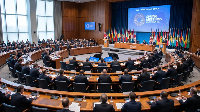 Delegates convene during the IMF and World Bank Spring Meetings.