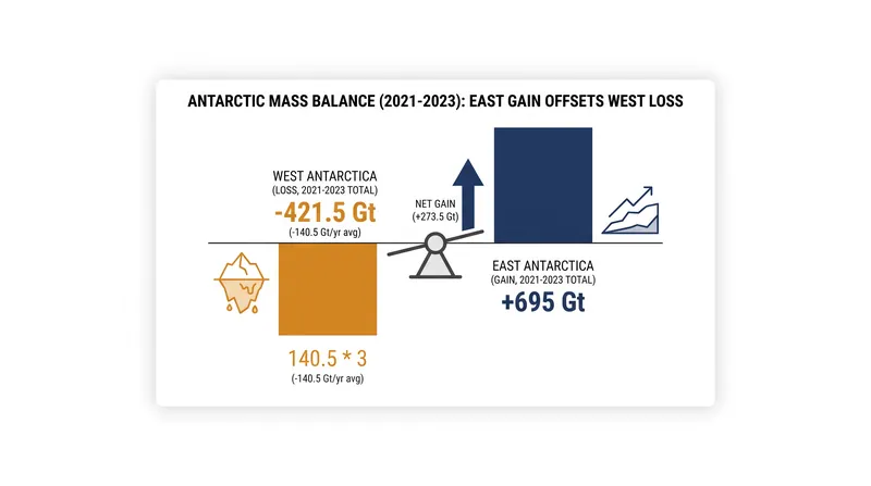 The 22-month mass gain in the east briefly masked the ongoing structural decline in the west.