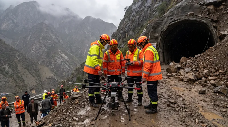 Rescuers are using drones to survey the damage, but accessing the submerged tunnels remains a severe challenge.