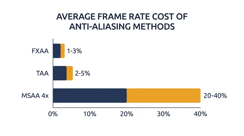 Average GPU performance cost by anti-aliasing method.