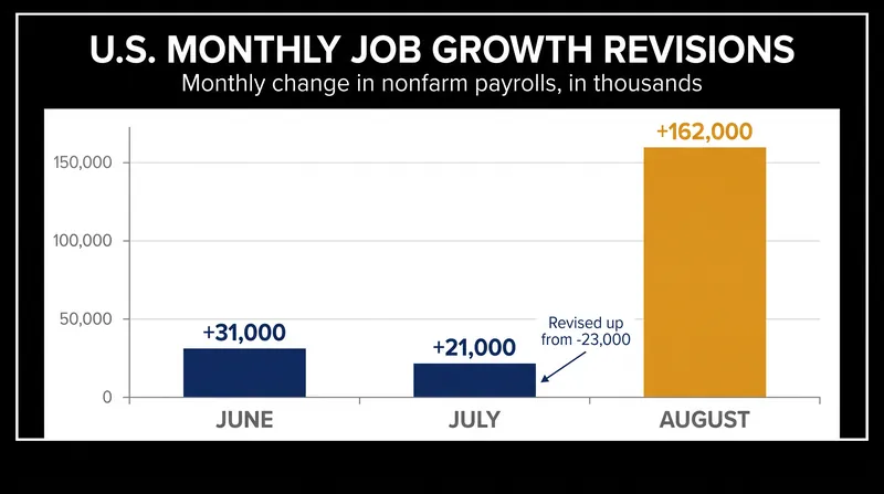 The August data erased a previously reported July contraction, establishing six straight months of payroll gains.