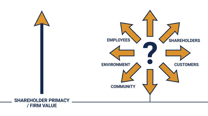 Without a single metric to optimize, managers face mathematically indeterminate trade-offs when stakeholder interests conflict.