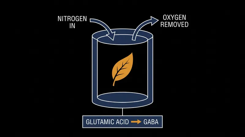 How nitrogen flushing forces the tea leaf to convert its stored glutamic acid into GABA.