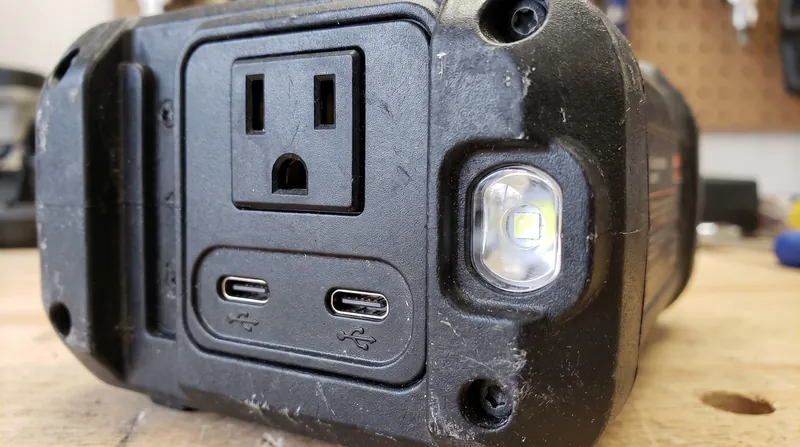 Modern inverters include USB-C Power Delivery ports to charge laptops directly without an AC power brick.