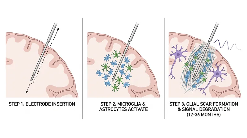 The brain's immune system actively degrades the performance of rigid invasive sensors over time.