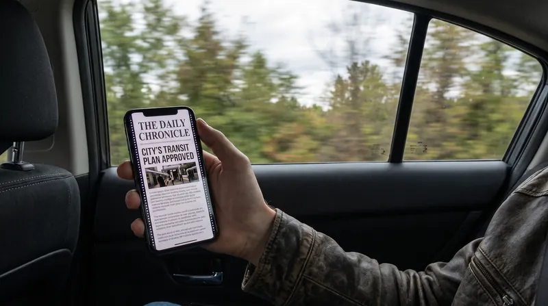 Motion Assist uses screen-edge visual cues to reduce sensory conflict and prevent motion sickness while reading in transit.
